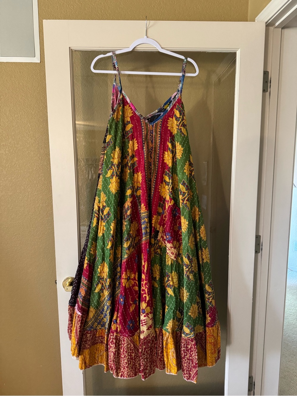 Kantha women's dress with pockets in both sides fits a size small to X-Large - Picture 2 of 9